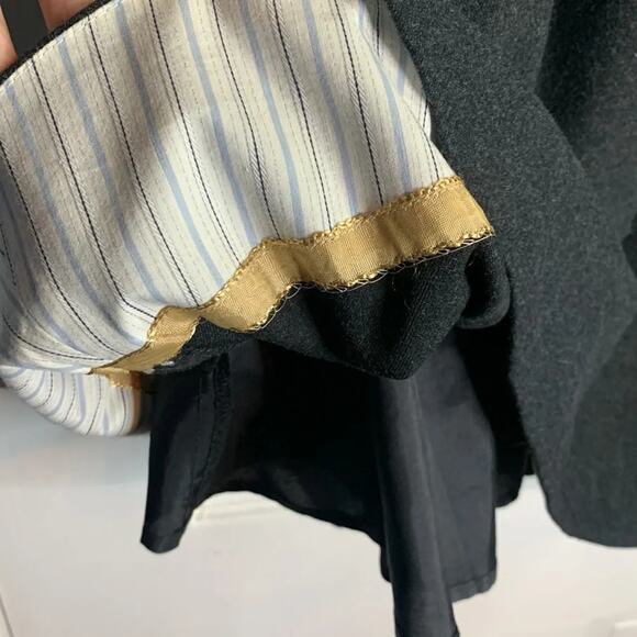 Anthropologie Elevenses Gray Pleated Flare Military Punk Style Skirt W-400 Sz 6 - Picture 6 of 7